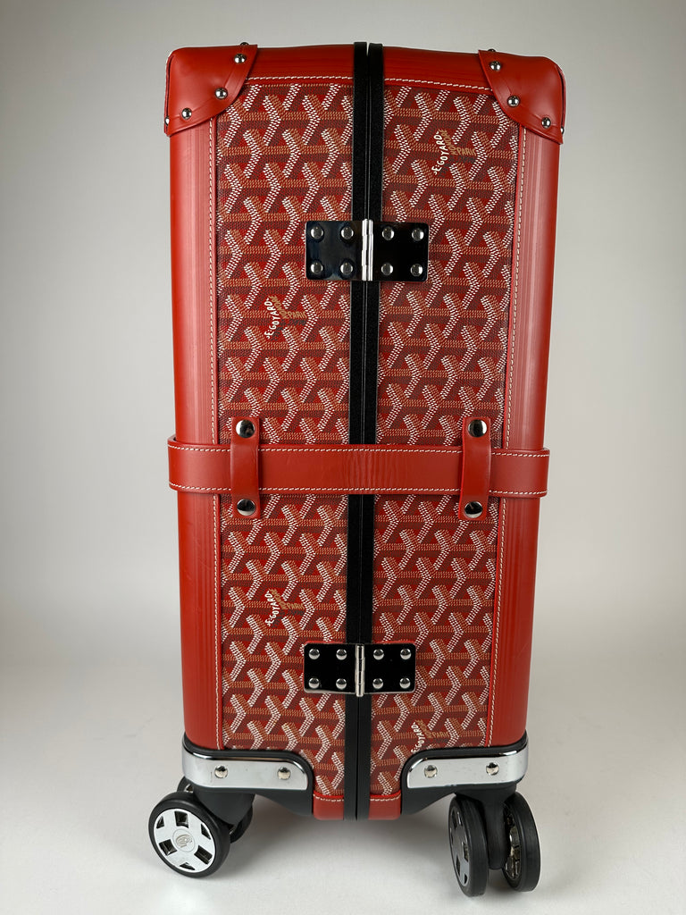Goyard Carry On Trolley Rolling Luggage Coated Canvas PM Red 511863