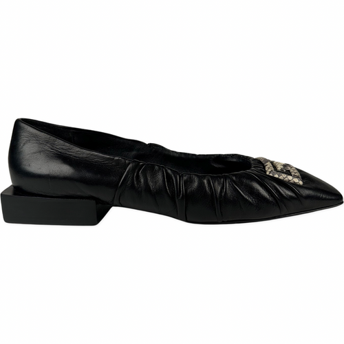 Sold' $945 CHRISTIAN LOUBOUTIN Black Patent Leather Lady Peep 150