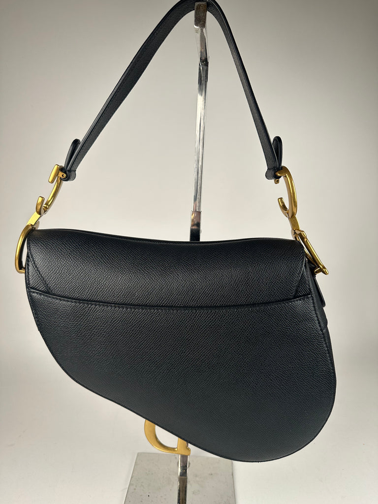 Christian Dior Shoulder Saddle Bag IN GREY GRAINED GALFSKIN