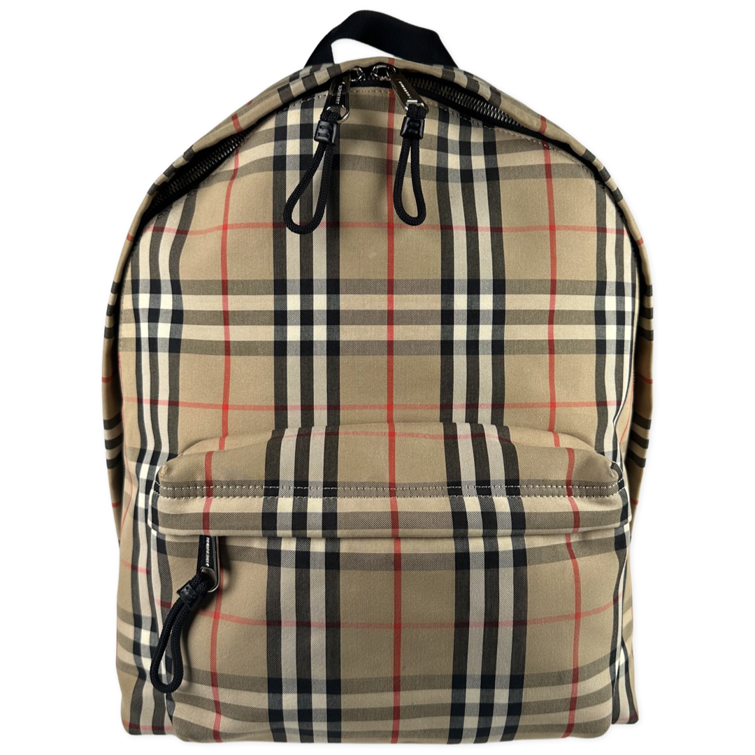 Burberry Jett Check Canvas & Leather Backpack