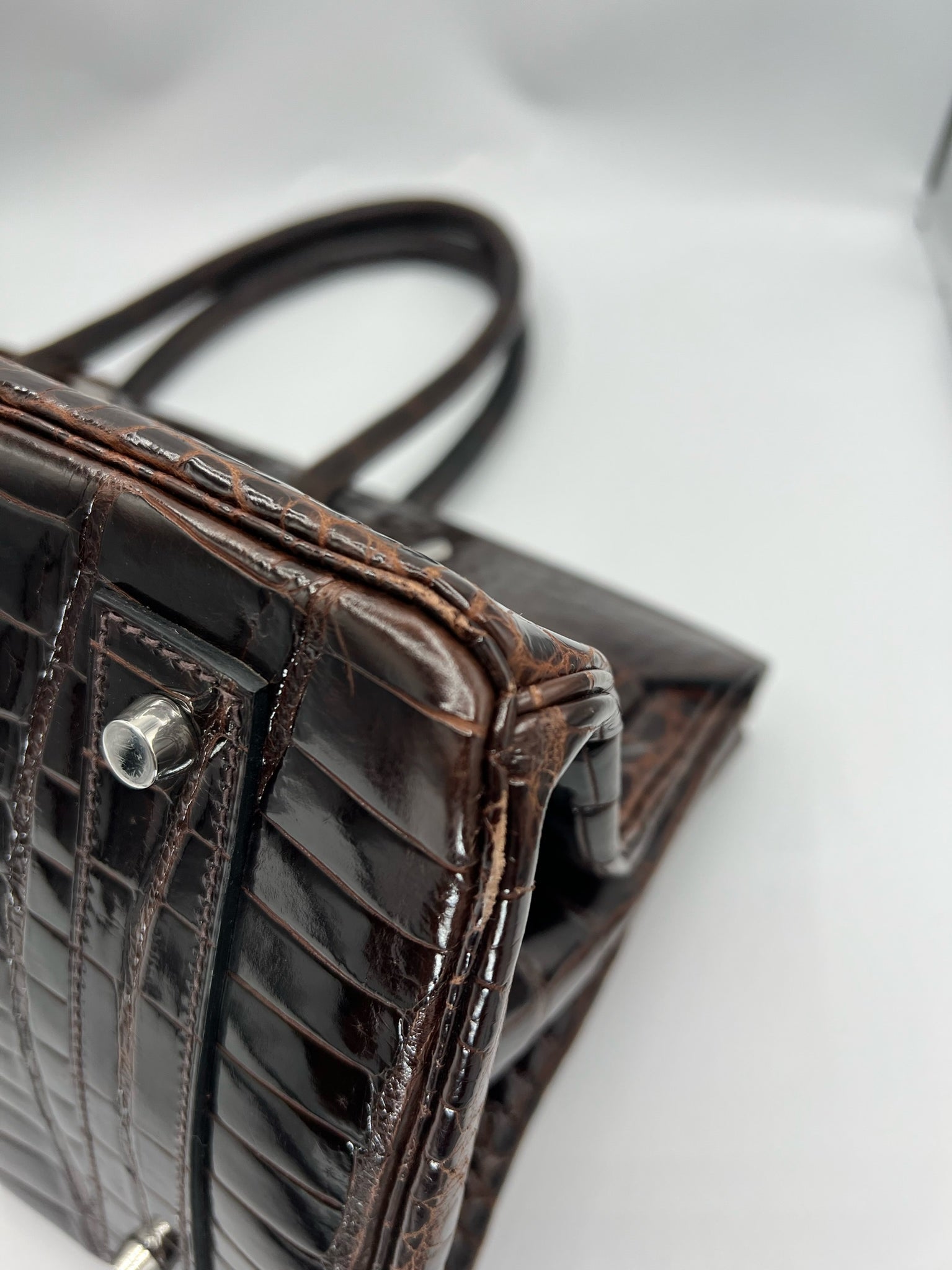 Genuine Leather Birkin Herms Bags New Snake Skin Crocodile Grain Leather  Mini Bag Shiny One Shoulder Diagonal Handbag For Women From Luxury_bags168,  $93.42