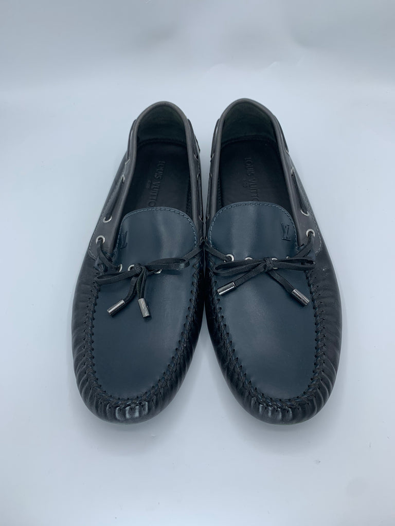 Louis Vuitton Men's Navy Leather Arizona Car Shoe Loafer – Luxuria