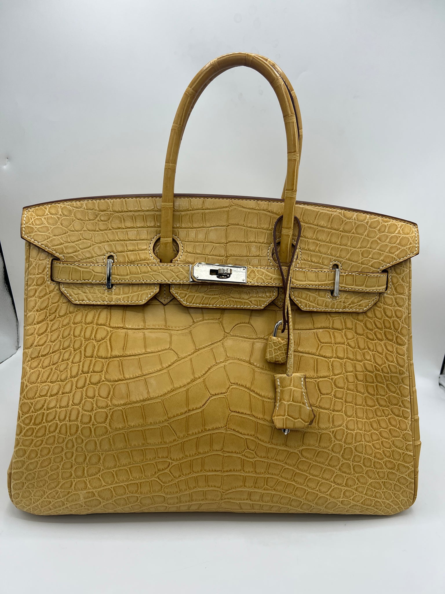 Hermès 35cm Matte Amethyst Niloticus Crocodile Birkin Bag with, Lot #58103