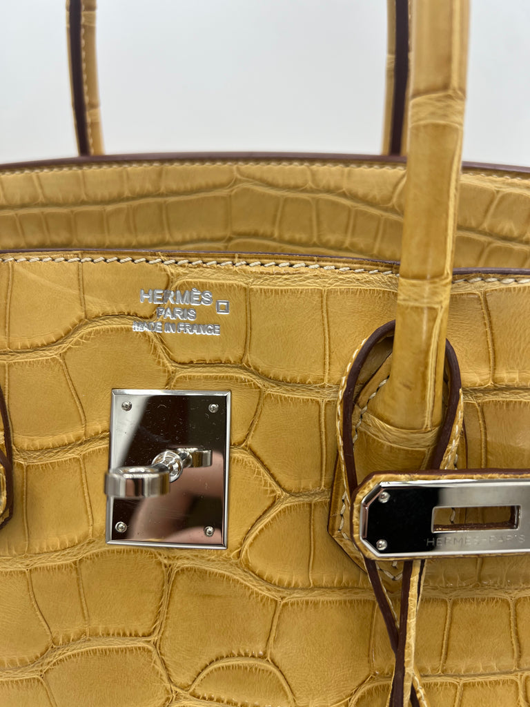 Hermès Geranium Birkin 35cm of Matte Mississippiensis Alligator with Gold  Hardware, Handbags and Accessories Online, Ecommerce Retail